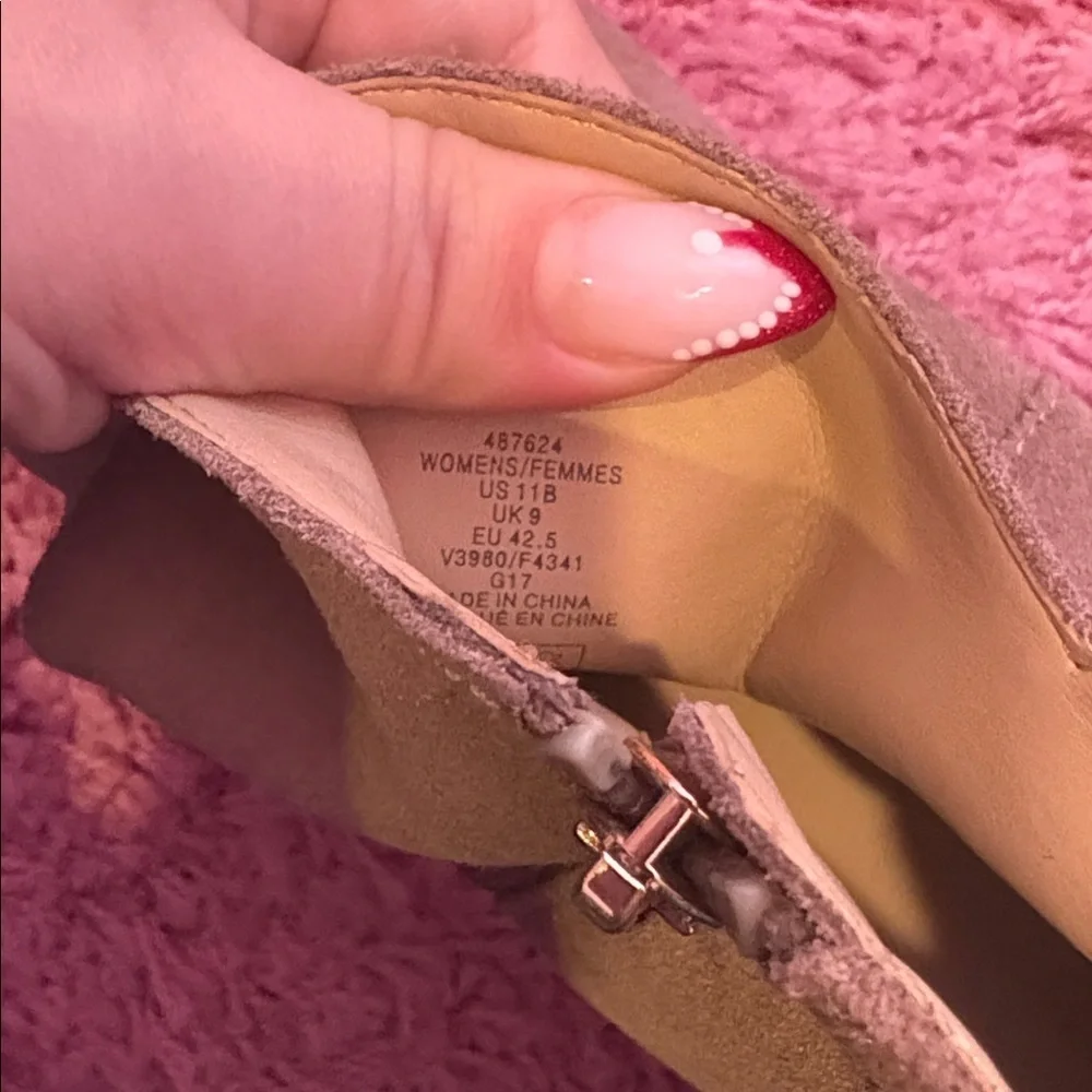 Lands End Suede Booties Taupe Brown Size 11
